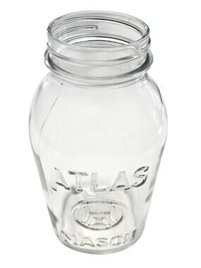 Vintage ATLAS MASON JAR Clear Glass WITHOUT LID 9.5"